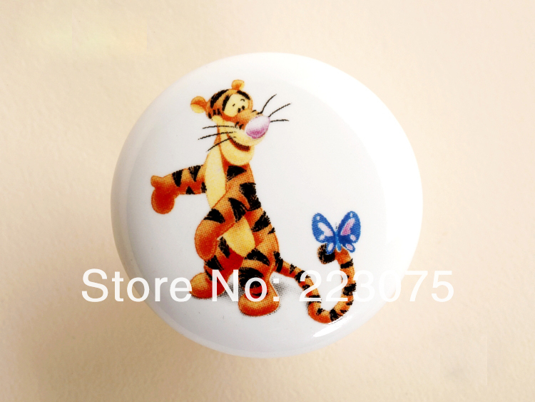 -D:38MM tiger ceramic Cabinet DRAWER Pull Dresser pull/ Kitchen  knob door handel with screw 10pcs/lot