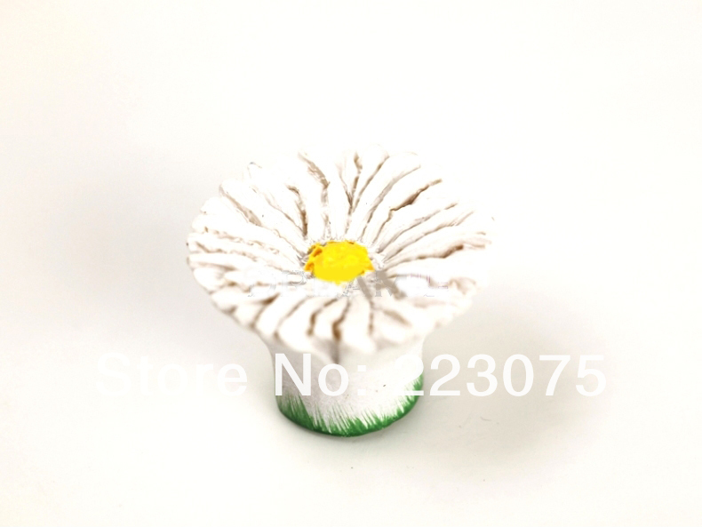 -resin flowers Cabinet DRAWER Pull Dresser pull/ Kitchen  knob door handel with screw 10pcs/lot
