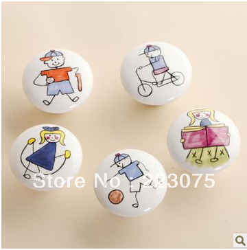 Sport series(5 style) Ceramic knob sepcial for Kids/ Cabinet DRAWER Pull KNOB Handle Dia 38mm