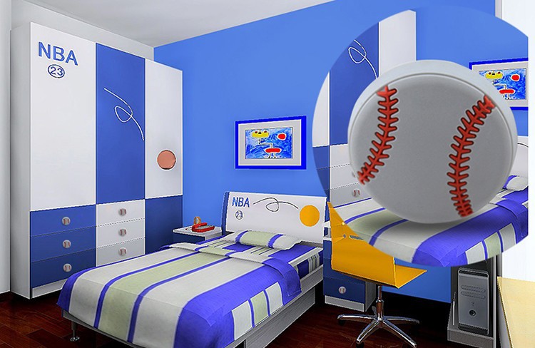 2PCS for soft kids baseball furniture handles drawer pulls kids bedroom dresser knobs