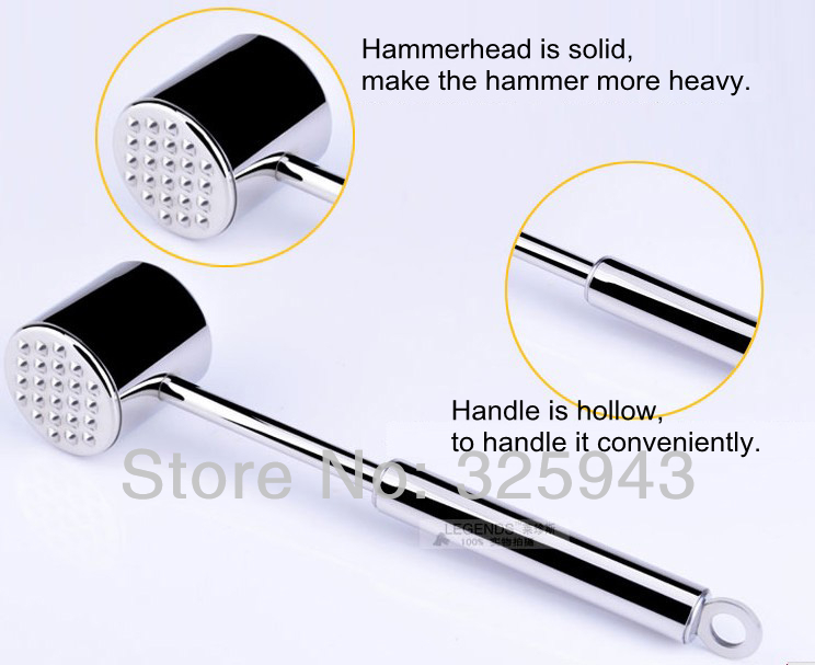 Two Sides Stainless Steel Meat Hammer Mallet Beef Pork Chicken Meat Tenderizes And Pounders Steak Hammer Kitchen Tool