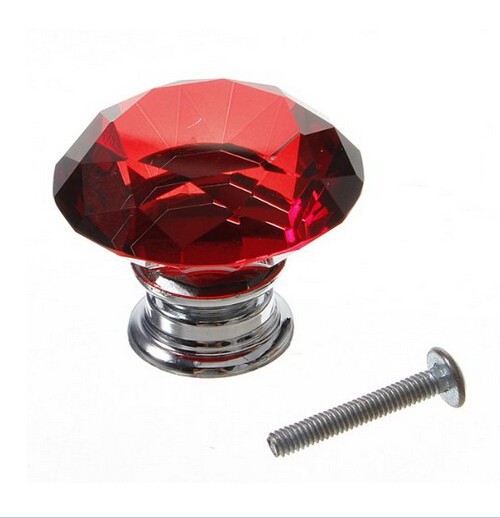 10PCS/LOT 40mm Red China Cabinet Knobs Drawer Hardware For Furniture Glass Drawer Pulls Kitchen Door Handles Free Shipping