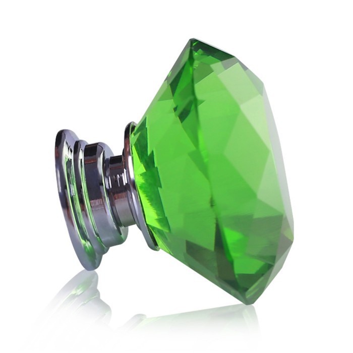 HOT New 2014 5pcs/lot 30mm Green Acrylic Diamond Shaped Door Pulls Drawer Cabinet Wardrobe Knobs Cupboard Handles Free Shipping