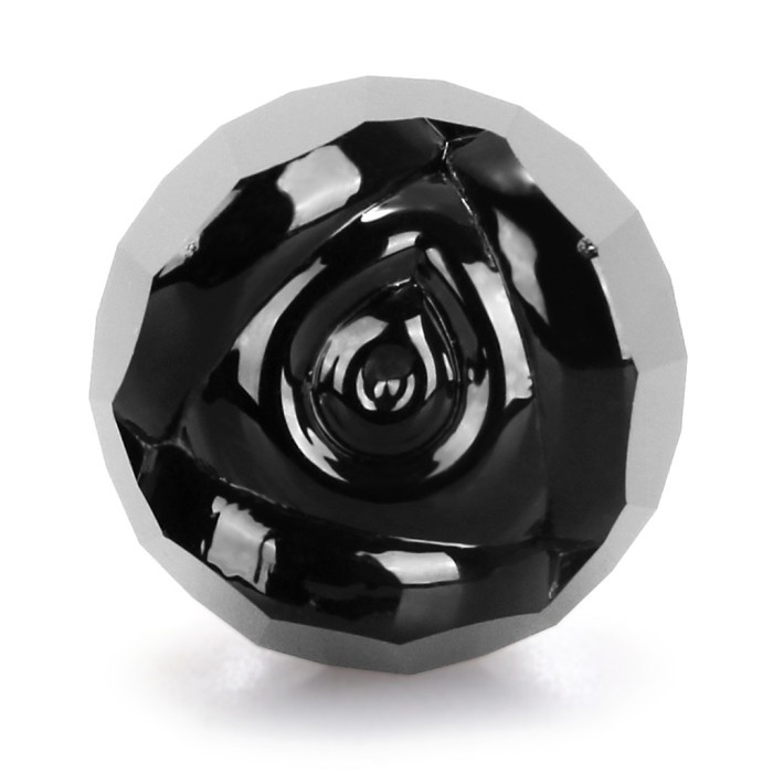 Luxury 20mm Black Acrylic Romantic Rose Shaped Door Pulls Drawer Cabinet Wardrobe Knobs Cupboard Handles 5pcs/lot