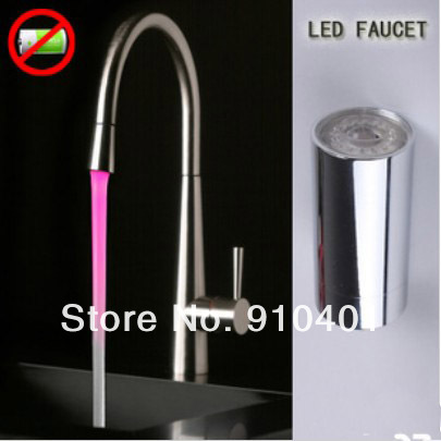 Temperature Sensor LED Water Stream Bathroom Faucet  Basin Sink Water Mixer Tap With Color Changing