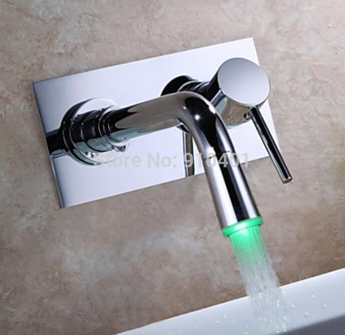 Wholesale And Retail Promotion Wall Mounted Square Chrome Brass Bathroom Basin Faucet Single Handle Mixer Tap