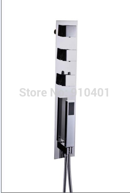 Wholesale And Retail Promotion LED Color Changing 10" Shower Head Thermostatic Valve 6 Massage Jets Hand Unit
