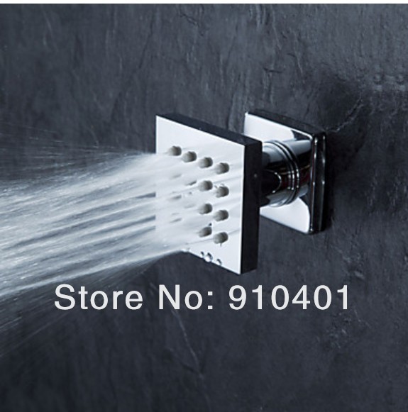 Wholesale And Retail Promotion NEW LED Color Changing Chrome Rain Shower Faucet Set 8