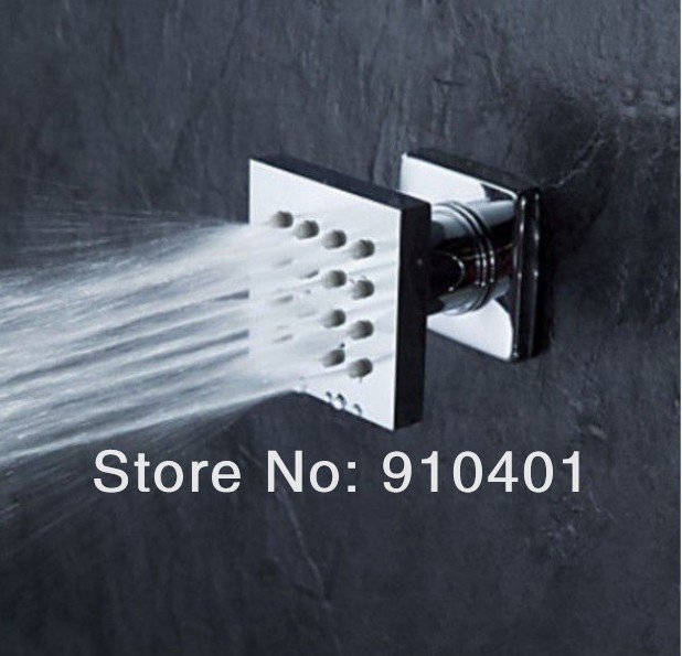 Wholesale And Retail Promotion NEW Modern Square LED Thermostatic 16" (40cm) Shower Faucet Sets W/6 Body Jets