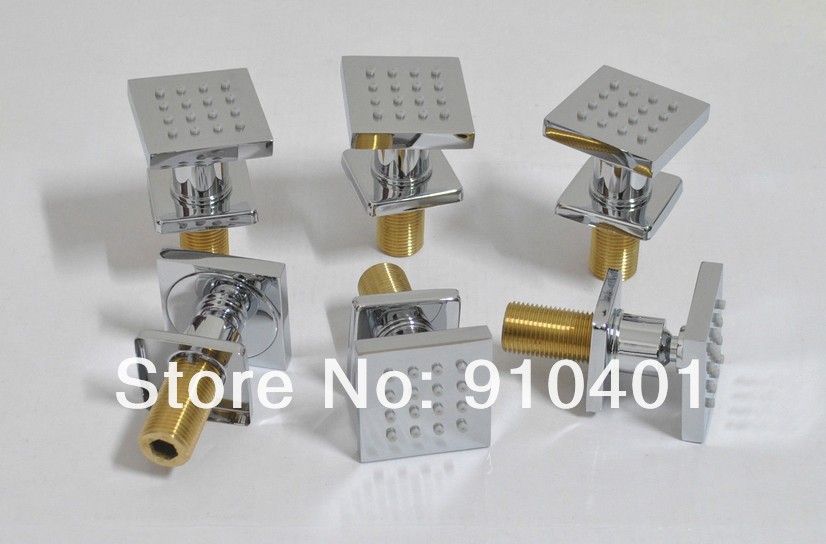 wholesale and retail Promotion Large LED Colors 16" Brass Rain Shower Faucet Thermostatic Mixer Tap Massage Jet