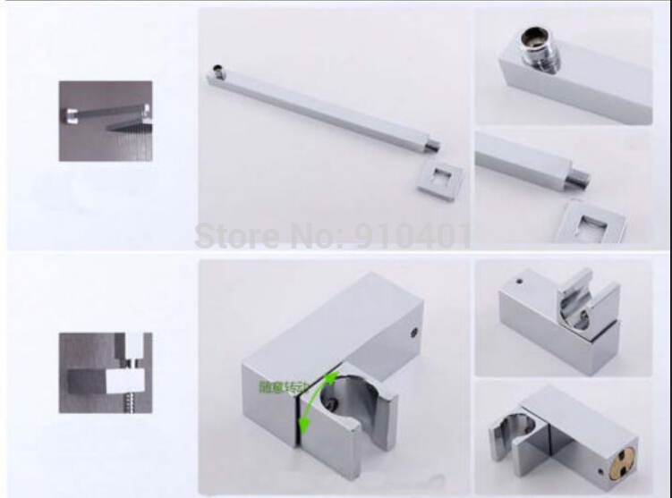 wholesale and retail Promotion NEW LED Color Changing Wall Mounted Shower Faucet Tub Mixer Tap W/ Hand Shower