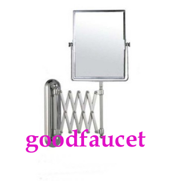 Chrome brass Wall Mount Beauty Cosmetic Mirror Dual Side 3x 1x Magnifying Mirror 8 inches Square Extension Mirror