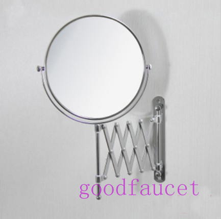 Polish chrome wall mounted mirror makeup magnifying mirror 100 % solid brass round mirror 8 inch fual faces