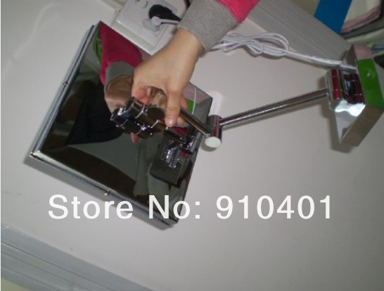 Wholesale / Retail Beauty LED Light Square 3X Cord Next Generation Vanity Make Up Magnifying Mirror  Wall Mounted
