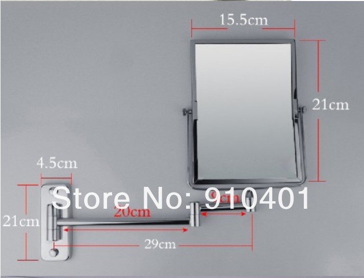 Wholesale And Retail Promotion   Modern Square Wall Mounted Chrome Bathroom Double Side Magnifying Makeup Mirror