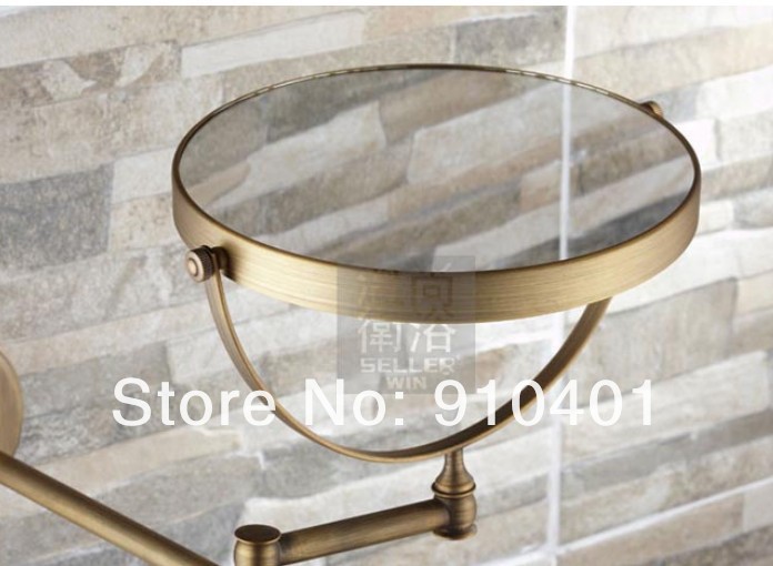 Wholesale And Retail Promotion  NEW Antique Brass Wall Mounted Bathroom Dual Side Magnifying Makeup Mirror Brass