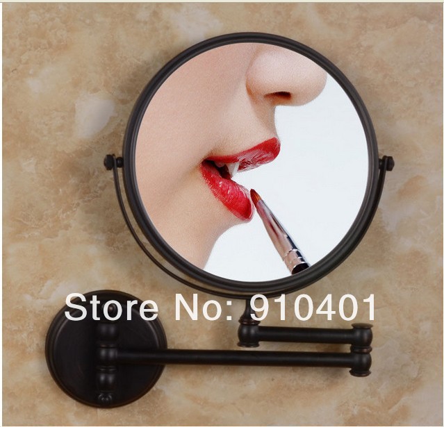 Wholesale And Retail Promotion Oil Rubbed Bronze Bath Wall Mounted 8" Double Side 3X Magnifying Make up Mirror