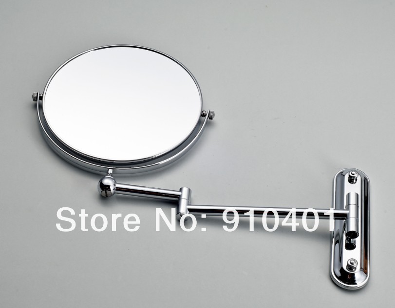 Wholesale And Retail Promotion Polished Chrome Wall Mounted Bathroom Double Side Magnifying Makeup Mirror Brass