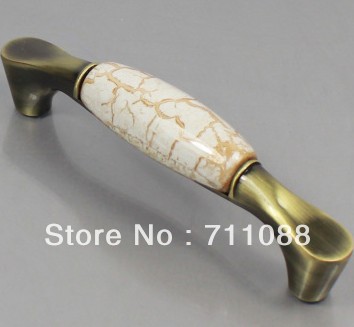 128mm wardrobe handle Marbling Cabinet handle door drawer European-style ceramic handle