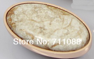 16mm Marble Rose Gold European furniture cabinet wardrobe door handle pastoral ceramic