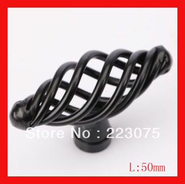 -50MM Black Country style iron birdcage knob / iron cabinet furniture drawer /wardrobe door handle
