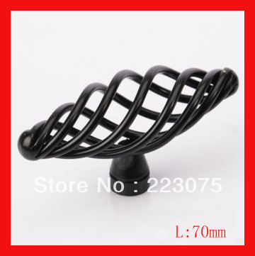-70MM Black Country style iron birdcage knob / iron cabinet furniture drawer /wardrobe door handle