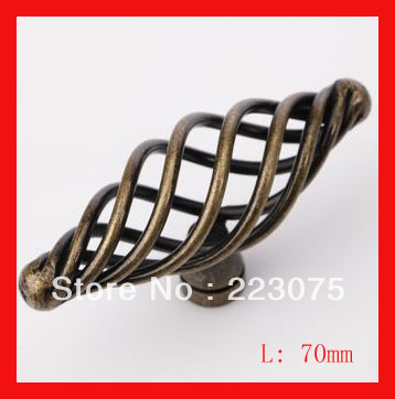 -70MM antique bronz iron birdcage knob / cabinet knob /cabinet pull handle / wardrobe door handle L: 55mm
