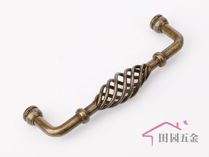 128MM European furniture kitchen cabinet handle / Iron birdcage hangle/Door pull handle  Country style C:128mm L:135mm MUA-128AB