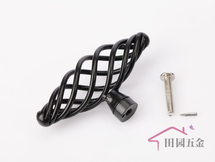 55MM Black Country style iron birdcage knob /  iron cabinet furniture drawer /wardrobe door handle MT-50 L: 55mm