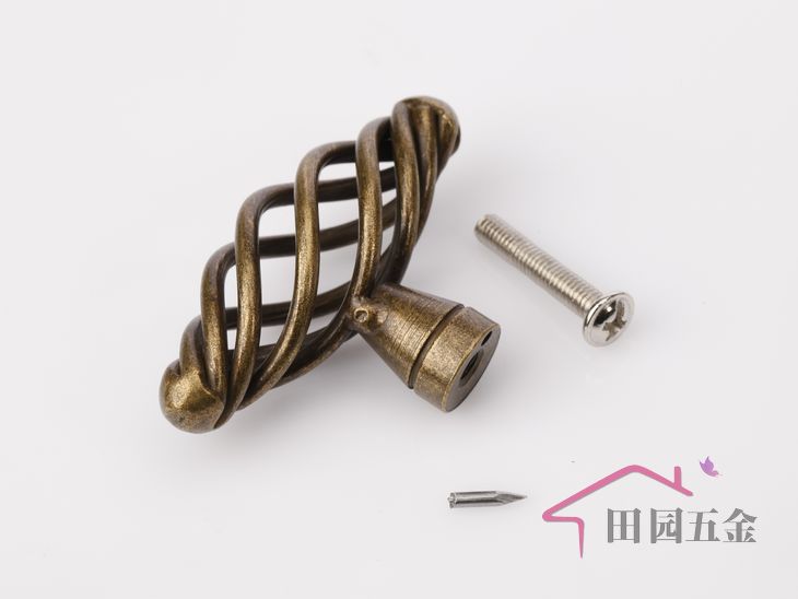 55MM antique bronz  iron birdcage knob / cabinet knob /cabinet pull handle / wardrobe door handle MT-50 L: 55mm