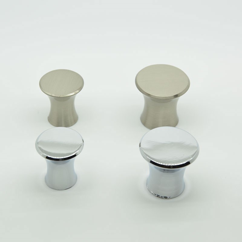 cheap high quality round zinc alloy single hole drawer pulls and kitchen cabinet knobs 12g chrome brushed finishing