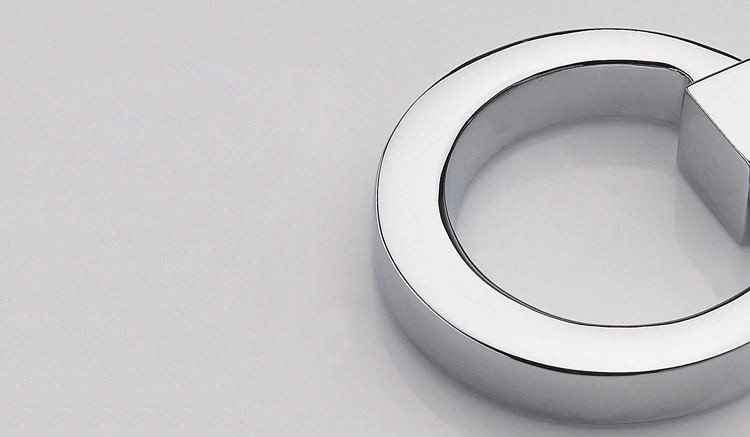Free Shipping Bright Chrome plated cabinet knob / zinc alloy drawer pull ring hardware for kitchen