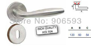 6pairs lot free shipping Modern stainless steel ellipse door handle/handle/lever door handle/AISI 304