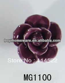 new design handmade hot sale flower ceramic knobs handles cabinet pull kitchen cupboard knob kids drawer knobs MG1100