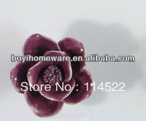 new design handmade hot sale flower ceramic knobs handles cabinet pull kitchen cupboard knob kids drawer knobs MG1102