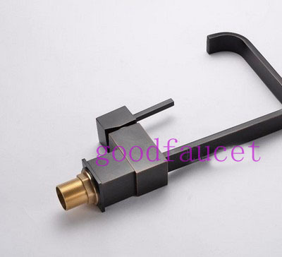 Brand New Oil Rubbed Bronze Kitchen Faucet Vessel Sink Square Mixer Tap Hot & Cold Water Tap Single Handle