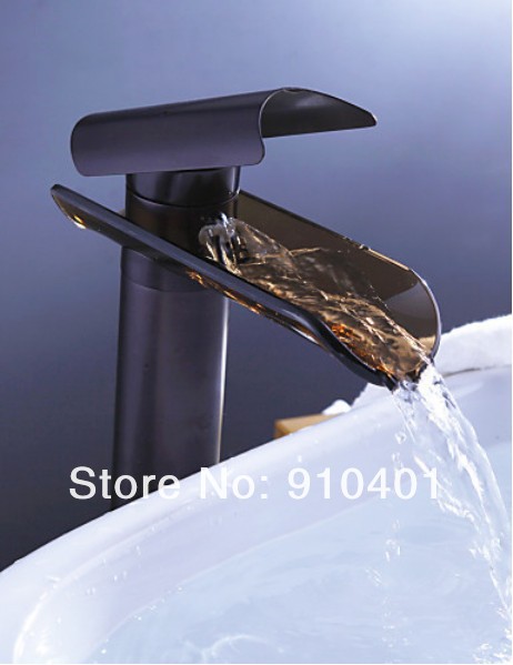 Modern oil rubbed bronze grass spout waterfall basin faucet bathroom sink mixer tap countertop faucet