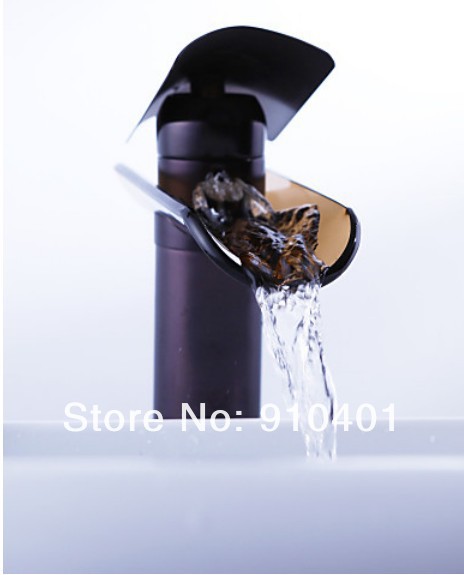 Modern oil rubbed bronze grass spout waterfall basin faucet bathroom sink mixer tap countertop faucet