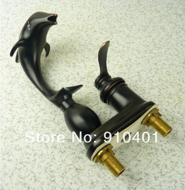 NEW Contemporary Polished Oil Rubbed Bronze Bathroom Faucet Sink Mixer Tap Dolphin Shape Single Handle