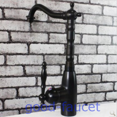 NEW Luxury Tall Style Oil Rubbed Bronze  Kitchen Faucet Brass Vessel Sink Mixer Swivel Spout Tap Single Handle Hole