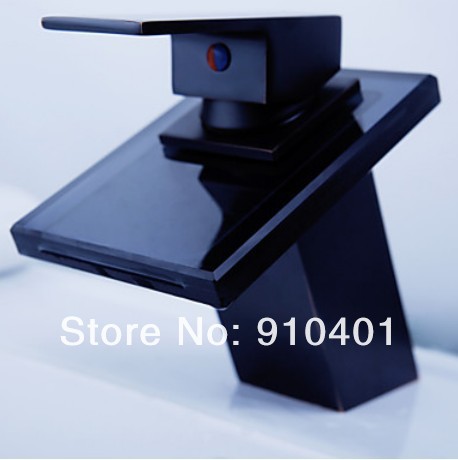 NEW Square waterfall oil rubbed bronze single handle bathroom sink faucet basin mixer tap 