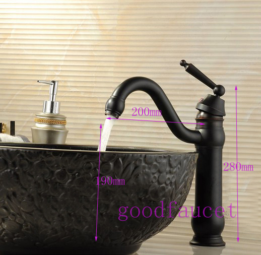 Wholesale And Retail Oil Rubbed Bronze Bathroom Vessel Sink Faucet Swivel Spout Single Handle Mixer Tap Countertop