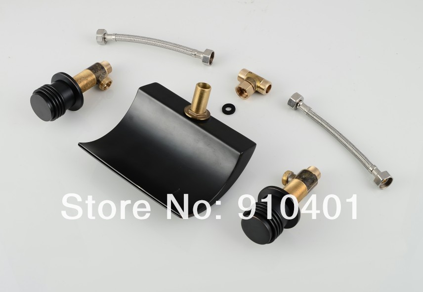 Wholesale And Retail Promotion   NEW LED Oil Rubbed Bronze Waterfall Bathroom Basin Faucet Vanity Sink Mixer Tap