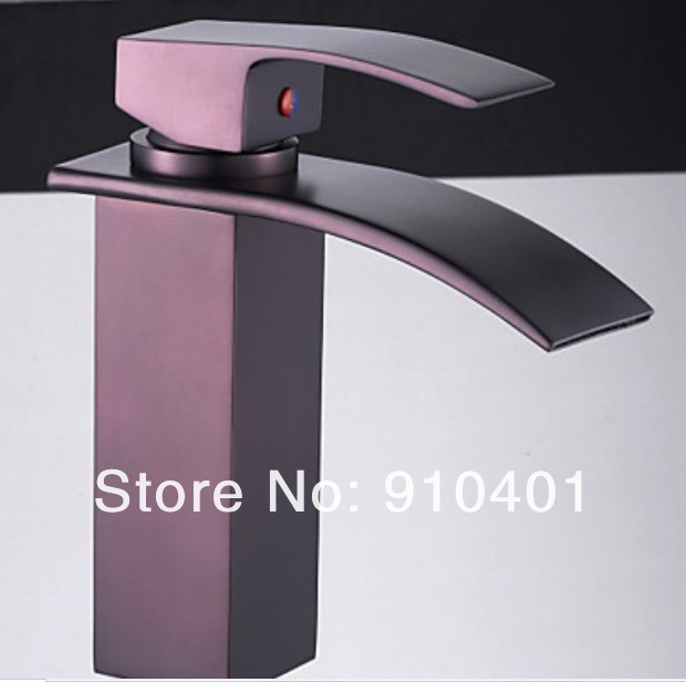 Wholesale And Retail Promotion Deck Mounted Waterfall Bathroom Basin Faucet Single Handle Vanity Sink Mixer Tap