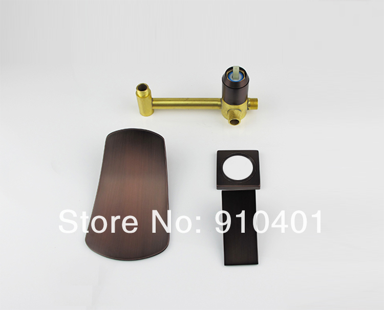 Wholesale And Retail Promotion Luxury Oil Rubbed Bronze Waterfall Basin Sink Faucet Wall Mounted Single Handle
