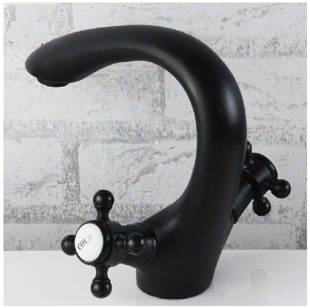 Wholesale And Retail Promotion Modern Oil Rubbed Bronze Bathroom Sink Faucet Dual Cross Handles Sink Mixer Tap