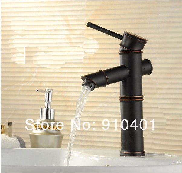 Wholesale And Retail Promotion  NEW Oil Rubbed Bronze Bathroom Bamboo Faucet Vanity Sink Mixer Tap Single Handle