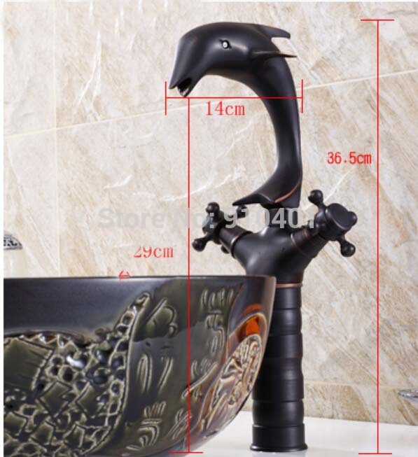 Wholesale And Retail Promotion NEW Oil Rubbed Bronze Bathroom Dolphin Faucet 14