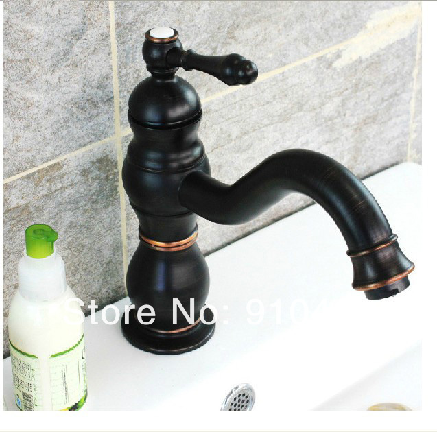 Wholesale And Retail Promotion NEW Oil Rubbed Bronze Bathroom Faucet Swivel Spout Deck Mounted Sink Mixer Tap