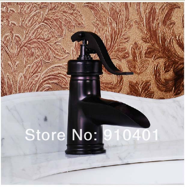 Wholesale And Retail Promotion NEW Oil Rubbed Bronze Bathroom Water Pump Faucet Waterfall Vanity Sink Mixer Tap